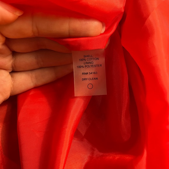 tommy hilfiger snatched red dress with blue florals & attached tie waist size 2 - Picture 6 of 10